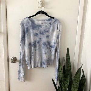 Blue and White Tie-Dye Long Sleeve